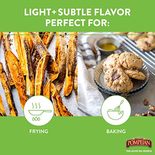 Pompeian Light Taste Olive Oil, Light, Subtle Flavor, Perfect for Frying & Baking, Naturally Gluten Free, Non-Allergenic, Non-GMO, 32 FL. OZ. Pompeian Light Taste Olive Oil, Light, Subtle Flavor, Perfect for Frying & Baking, Naturally Gluten Free, Non-Allergenic, Non-GMO, 32 FL. OZ.