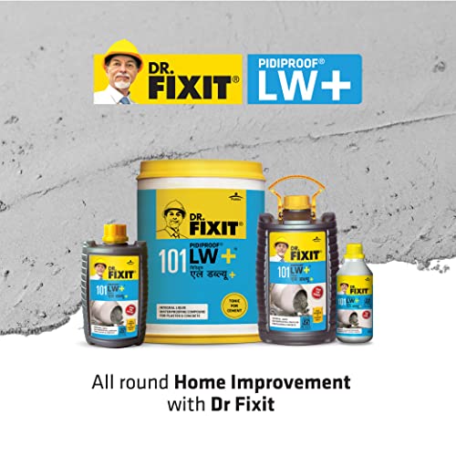 Image of DR. FIXIT PIDIPROOF LW+, 5 litre, Cement Tonic, Integral Liquid Waterproofing Compound for Concrete and Plaster, Reduces Shrinkage Crack Development(200ml for 1 Cement Bag) pack of 2