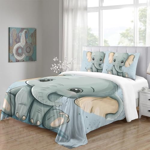Housse de couette éléphant 3D de qualité supérieure 3 pièces