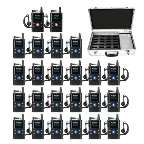 Sistema inalámbrico de guía turística Retekess TT126 de dos vías, dispositivos de comunicación para fábricas (2 transmisores y 22 receptores), alcance de 280 m / 919 pies, calidad de sonido clara miniatura 1
