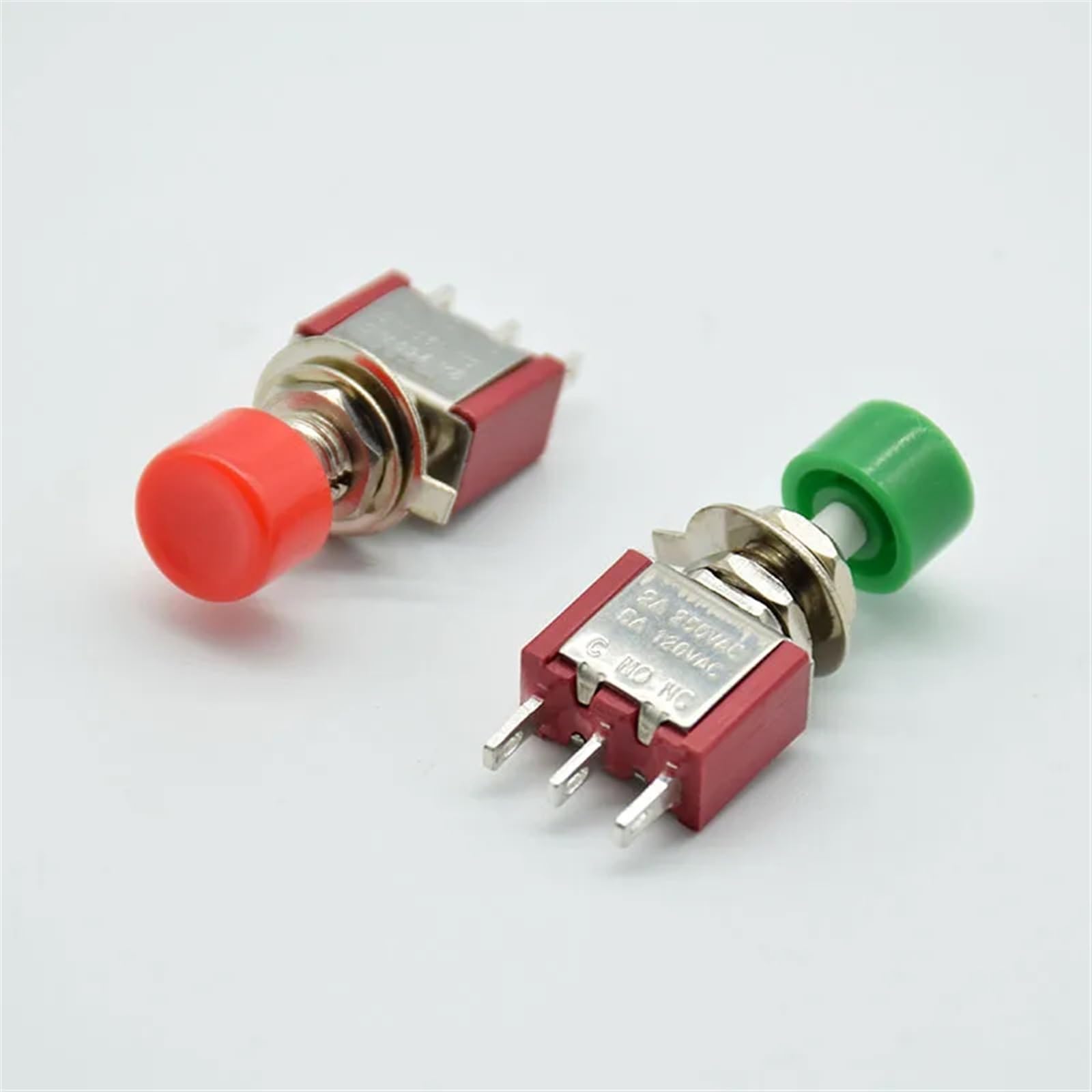 5 mini chwilowych automatycznych przełączników przyciskowych C-NO-NC 6 mm, ON-2A 250 VCA/5A 120 VCA (5 czerwony)