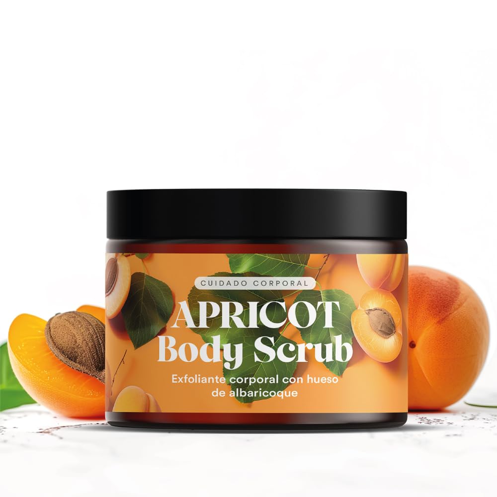 QKnatur Esfoliante Scrub Corpo Naturale con Nocciolo di Albicocca – Esfolia e Nutre la Pelle – Estratti di Azahar, Camomilla, Rosa e Amamelide – 300 ml
