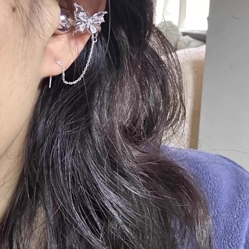 Butterfly Rhinestone for Clip on Earbuds Open Ear Accessories, Elegant Zirconia Decorative Earphone Accessories, Removable Exquisite DIY Decoration (Butterfly)3