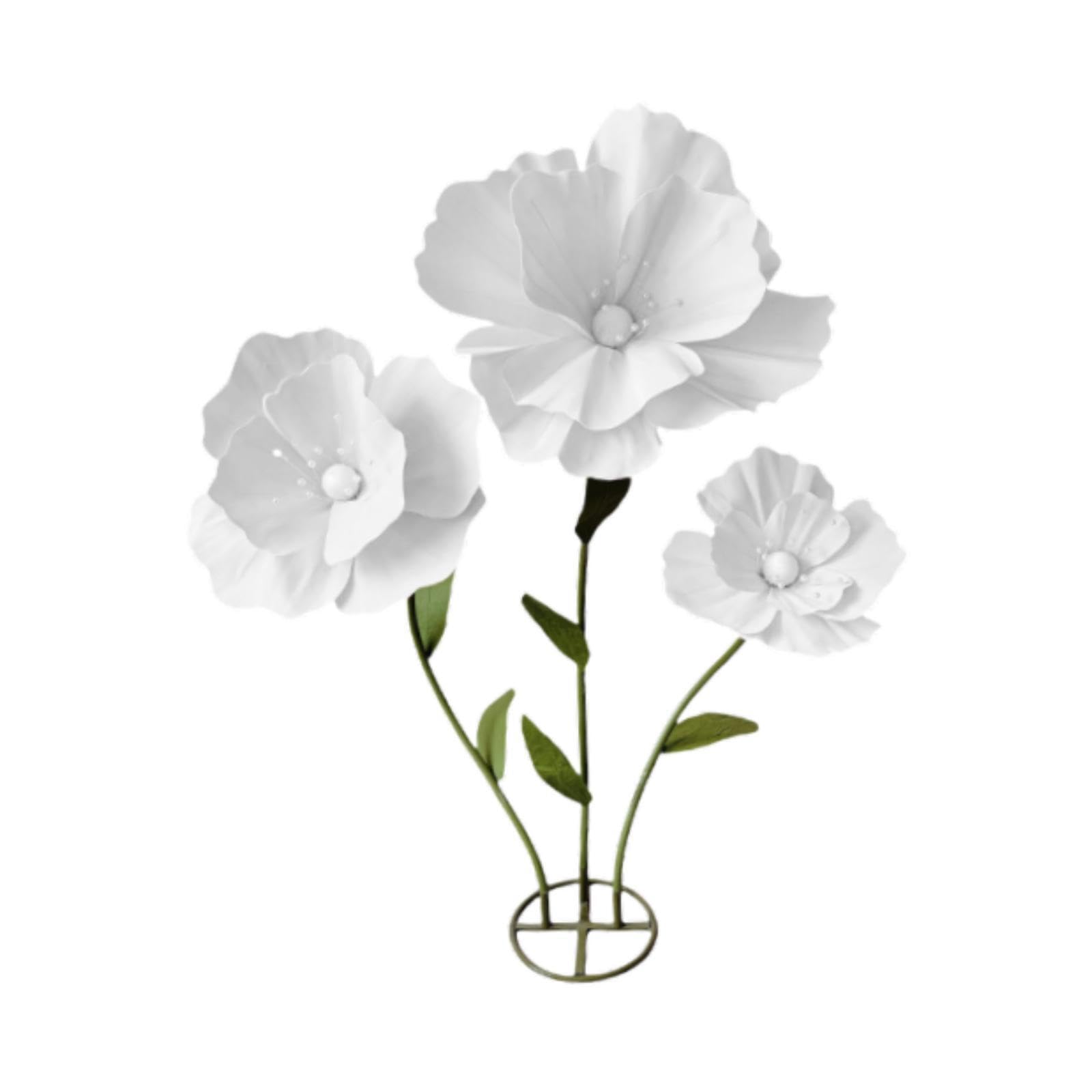 mophrati Durable Sturdy Giant Flowers Decoration Weddings Events Providing Beautiful Floral Effects Backdrops Wedding Artificial Flower Is Sturdy And Designed, White, Total Height 160cm