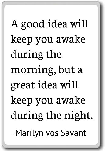 Imán para nevera con citas de Marilyn vos Savant, Blanco