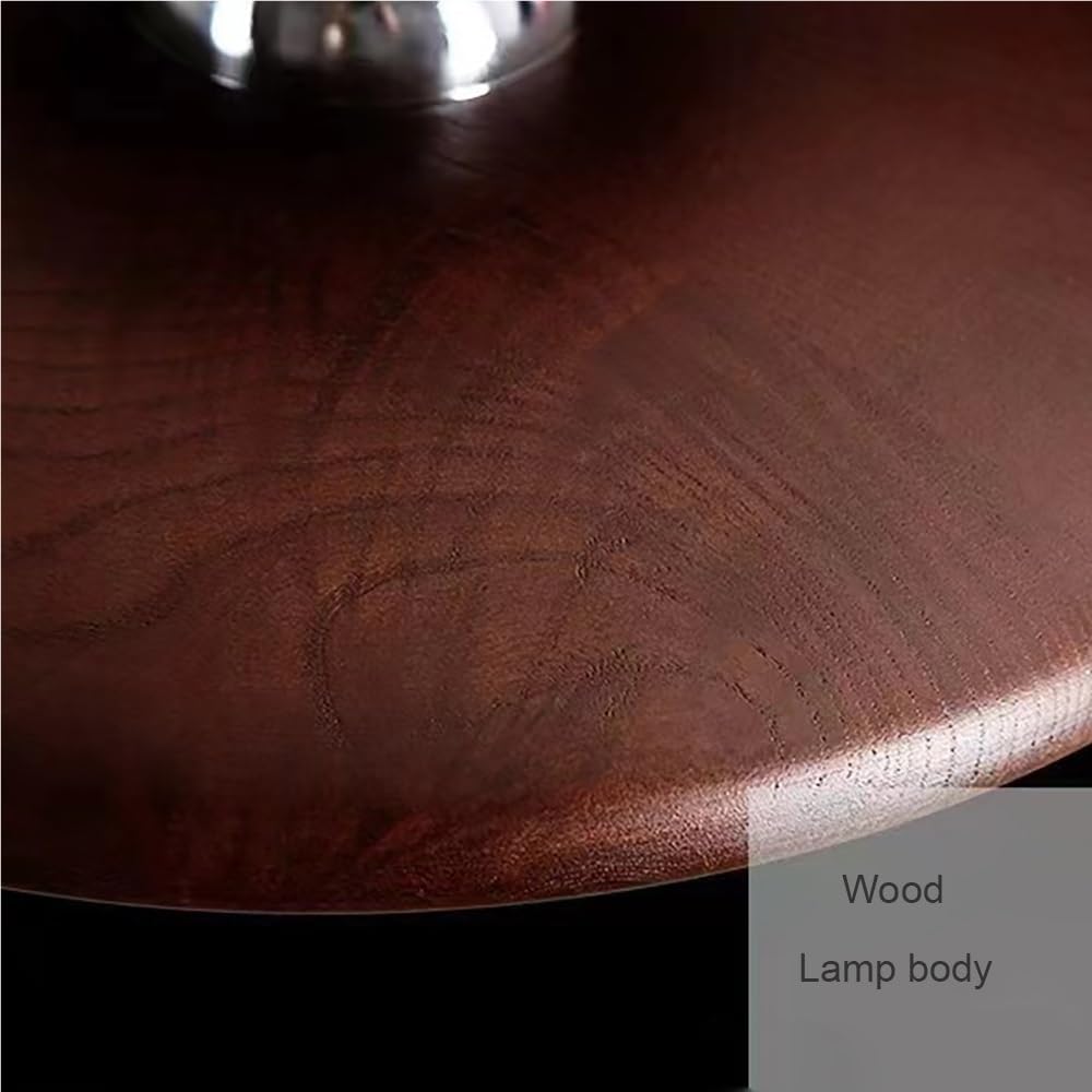 Okrągła Drewniana Lampy Sufitowa Minimalistyczna, Plafon z Oświetlenie Sufitowe Szklane do Przedpokoju lub Kuchni(Walnut(3 modes),35cm/13.77in)