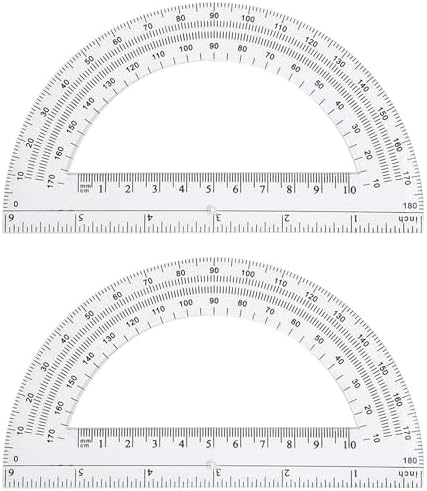 Amazon.com : Zonon 2 Pcs 6 Inch Plastic Protractor Math Protractors 180 ...