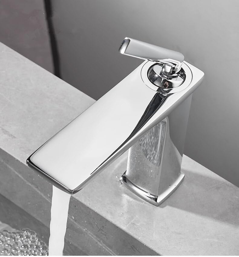 Robinet de lavabo de salle de bain anti-fuite en laiton chrome pour un réglage thermique