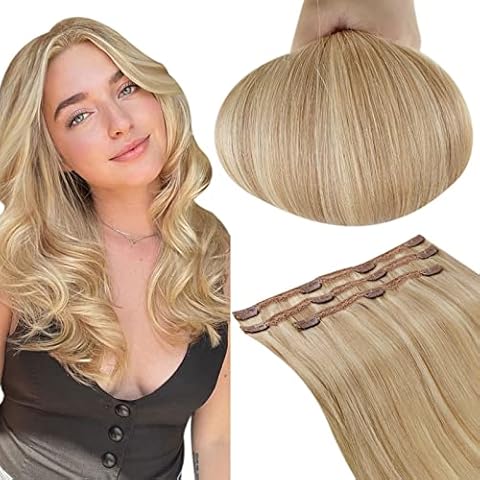 Clip in Remy Echthaar Extensions 45cm Goldblond Cover