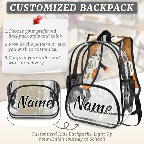 Guinea Pig Personalized Clear Small Backpack for Stadium Events Pets Animals Custom Transparent Backpacks with Name Heavy Duty PVC Plastic See Through Clear Bag for Concerts4