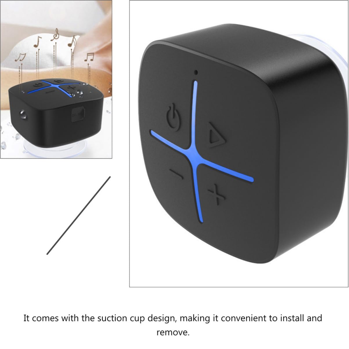 Homoyoyo Kleiner Sound Funklautsprecher mit Saugnapf 5w Leistung Leise und Tragbar für Badezimmer und Dusche