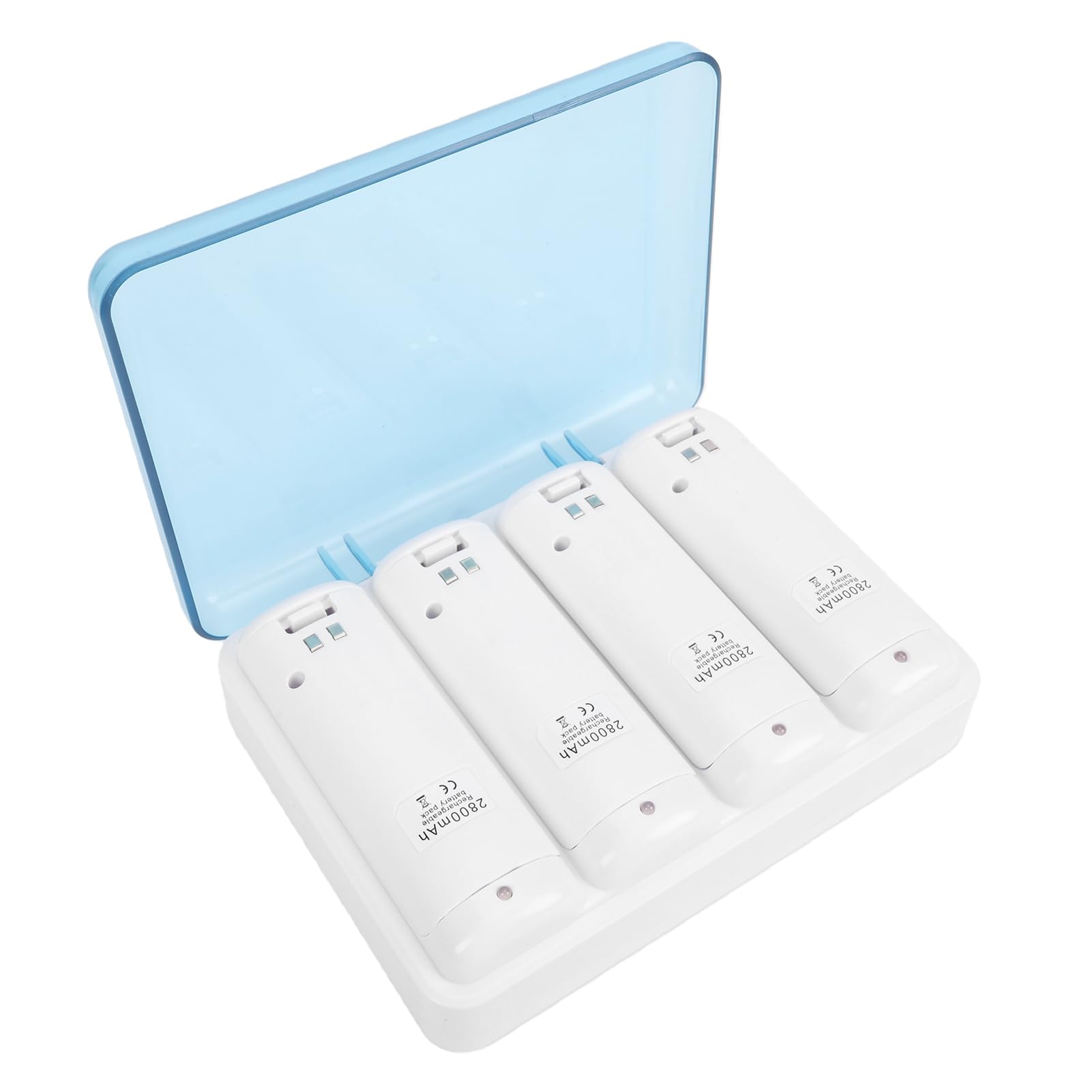 Topiky Caricabatterie Efficiente per Telecomando 4 in 1 con Batterie da 2800 MAh per un Gameplay Prolungato per i Giocatori (WHITE)