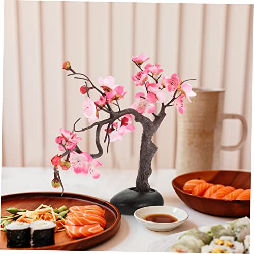 Plato decorativo liviano de plástico rosa para sushi miniatura 6