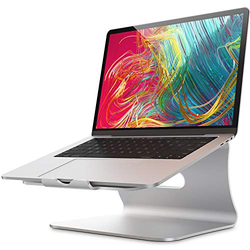 Preisvergleich Produktbild Bestand Laptop Ständer Ergonomischer Aluminium belüfteter MacBook Desktop Ständer [WABENVERSION] Halterung, Halter für Apple MacBook Air, MacBook Pro, Alle Notebooks, Silber (Patentiert)