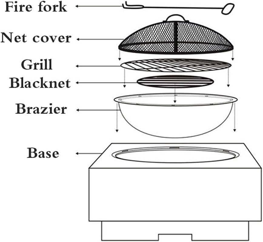 Outdoor Fire Pit Fire Pit Outdoor Barbecue Grill,Fire Pit Garden, Fire Pit BBQ Grill Fire Bowl for Garden and Patio Fashionable and Artistic Base Grill Barbecue Rack
