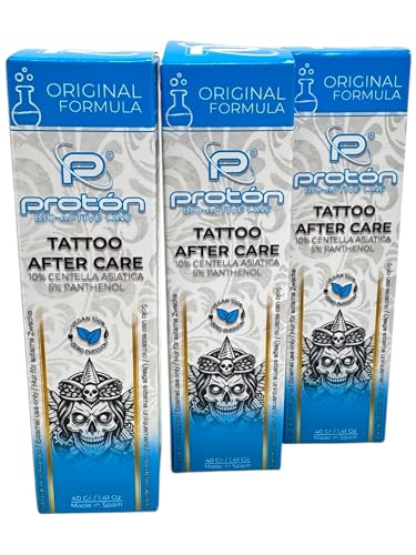 INKgrafiX Crema de tatuaje con pantenol 3 x 40 ml – 3 unidades vegano – INKgrafiX Crema profesional para tatuajes – 10% Centella