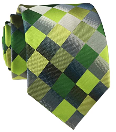 La mejor comparación de Donde Comprar Tinte para Ropa disponible en línea. 47 Ctskyte - Corbatas de cuadros para hombre, diseño de diamante, verde gris, Talla única