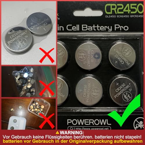 POWEROWL 15 x CR2450 3V Lithium Coin Batteries, Baby Secure Packaging - Image 6