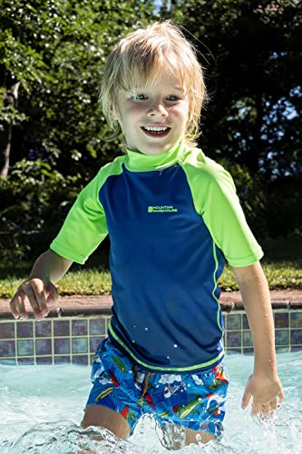 Foto von Mountain Warehouse Rashguard für Kinder - Kurzarm-Schwimmshirt für Jungen und Mädchen mit LSF 50+ UV-Schutz, schnell trocknend, Flatlock-Nähte - Schwimmen & Neoprenanzug Hellgrün 13 Jahre