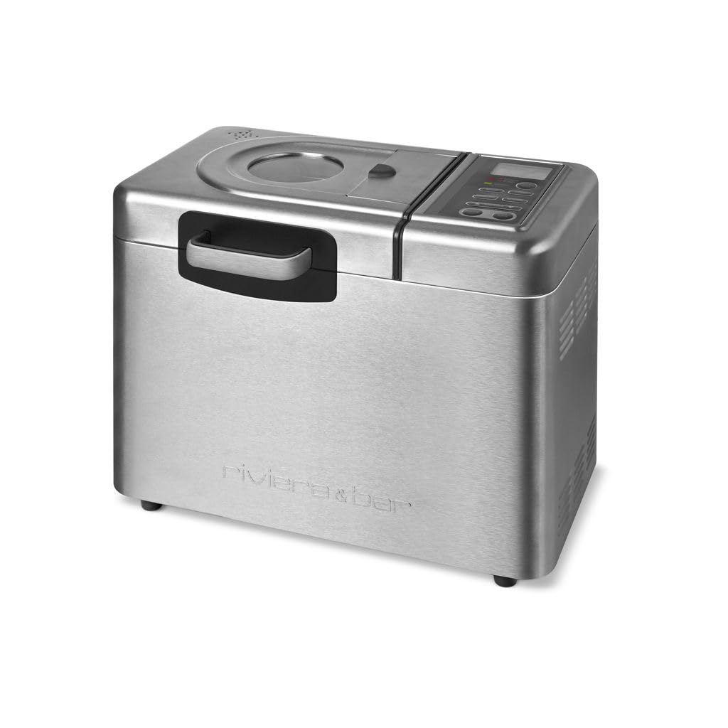 Machine à Pain Sans Gluten 820W 14 Programmes Pétrin Auto-Rabattable Écran LCD Inox