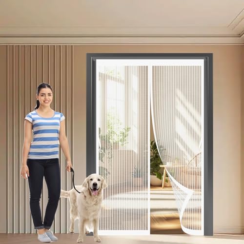 Moustiquaire pour portes sans perçage fermeture automatique magnétique