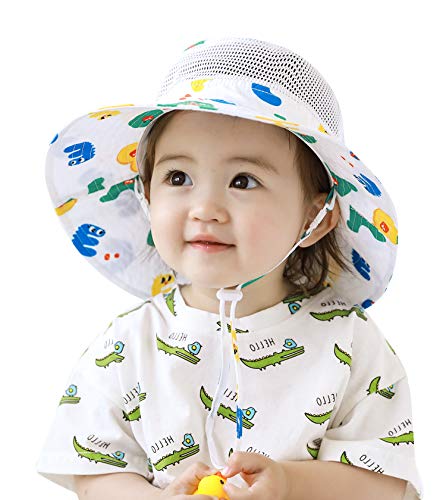 Image of Home Prefer UPF50+ Wide Brim Sun Hat Boys Girls Sun Protection Hat Zoo Beach Swim Safari Bucket Hat for Baby Toddler Kid