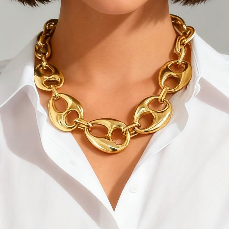 CLOACE Chunky Choker Necklace Gold Cuban Link Necklaces Chain Fashion Jewelry for Women - Image 7