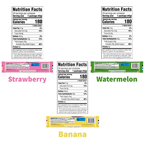 Laffy Taffy Variety Pack - 6 Flavor Mix - Pack of 12 - 2 of Each Flavor - Stretchy & Tangy - 1.5 oz each - Individually Wrapped Candy - Banana, Grape, Sparkle Cherry, Strawberry, Cherry & Watermelon - With Queen Jax Refrigerator Magnet - Thumbnail 4