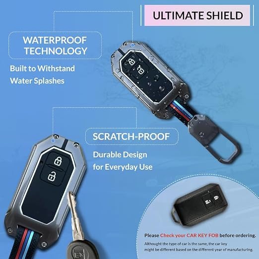 Image of NEODRIFT 'KeyShield' Car Key Cover for Maruti Suzuki Swift (Shape 2, 02 Buttons) (Durable, Stylish and 360 Protection)