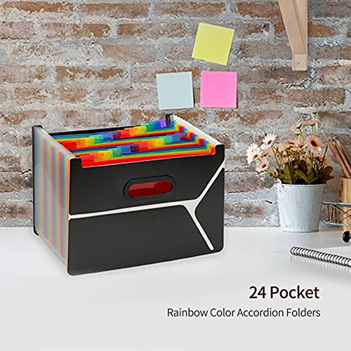 Eastdall Organizador De Papel,Pasta de arquivo em expansão 24 Organizador de arquivo de bolso Pasta