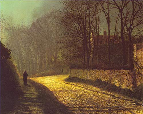 Peinture d'art Grimshaw paysage crépusculaire contre les murs vides