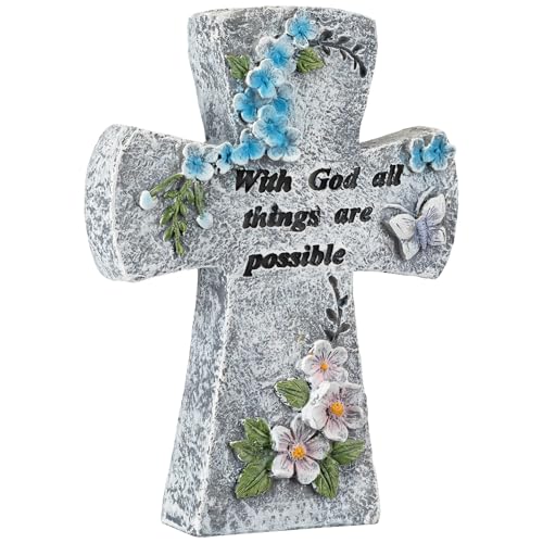 Estatua Cruz Floral Northlight 6.75 pulg miniatura 5
