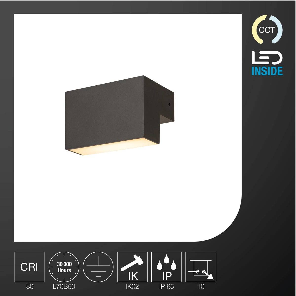 SLV Natynkowa lampa ścienna SLV L-LINE OUT WL/oświetlenie ścian, ścieżek, wejść, zewnętrzny spot LED, natynkowa lampa outdoor, lampa ogrodowa / IP65 3000/4000K 7W 500 / 570lm antracytowa
