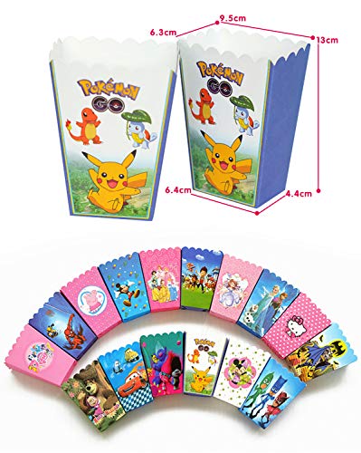 Qemsele Popcorn Bags Popcorn Boxes, 30 Pack Cartoon Papier Snoepcontainers Popcorn Cups Feestzak Traktdozen voor… - Afbeelding 6