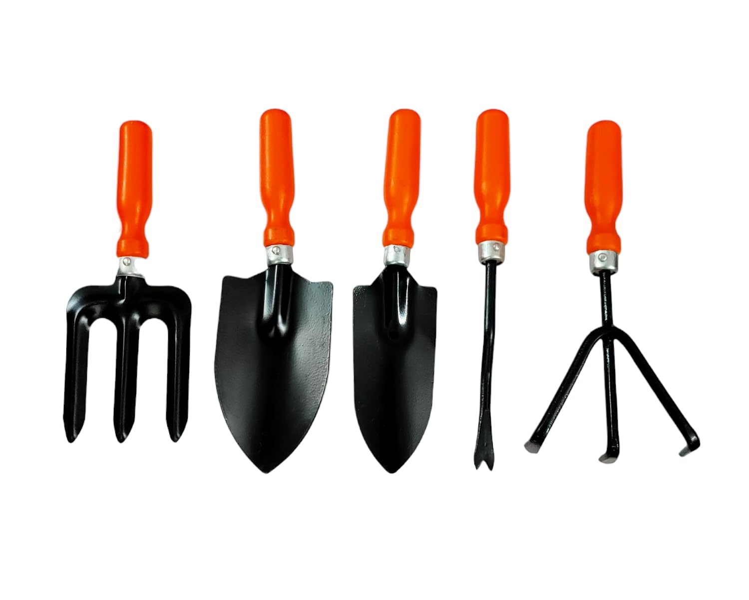 YK Plastics,Gardening Hand Tools Set - 5 Pcs (Cultivator, Big and Small Trowel, Weeder, Fork) | Gardening Tools for Home Garden | Durable Plant Tool Kit | Farming Tools