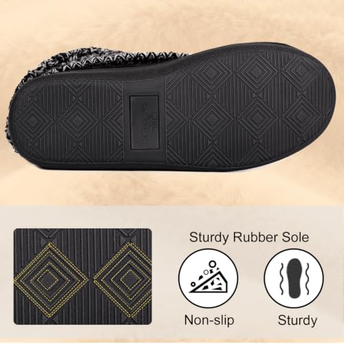 Image of FamilyFairy Women's Slipper Boots Winter Warm Gift Bootie Indoor Outdoor | Cozy Fuzzy Folding Knit, Plush Fleece Lining, Non-Slip Versatile Sole, Comfort Memory Foam, Birthdays & Holidays, Easy Care