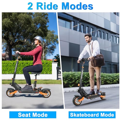 Image of Electric Scooter Adults 1600 /4000 /6000W Motor 50 Miles Long Range & 40 /45 /50 MPH Top Speed 10 inch Off Road Tire Folding E-Scooter 60V /48V 20.8AH Battery Kick Scooter with Detachable Seat for Commuter