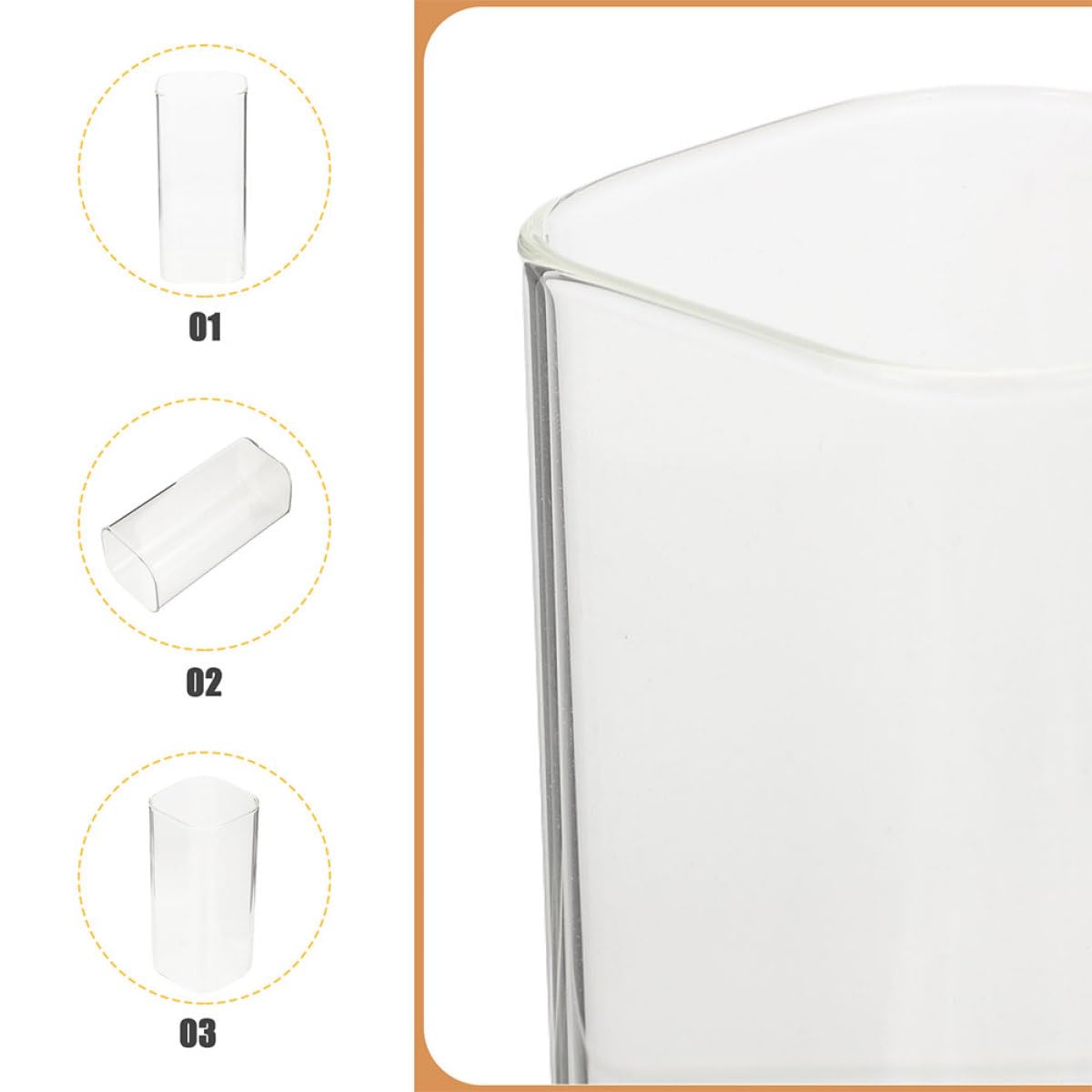 Set 6 Bicchieri D’acqua Quadrati in Vetro Trasparente 250 Ml, Tazze di Vetro Resistenti al Calore per Uso Domestico, Bar e Ristorante, per Bevande, Cocktail e Tè