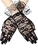 SATINIOR Ladies Lace Gloves Elegant Short Gloves Courtesy Summer Gloves for Wedding Dinner Parties (Black 2)