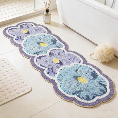 Alfombrilla de baño mullida y lavable alfombra suelo antideslizante 7