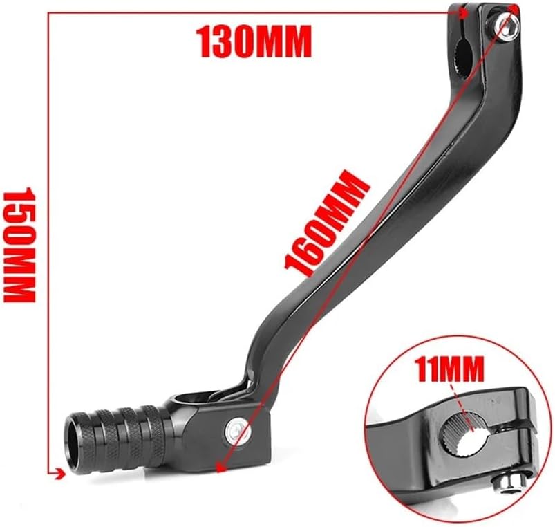 Motorbike Gear Shifter 10mm 11mm Motorcycle Gear Shift Lever Black for CB125 CB250 CRF250R CRF250X CRF450R Dirt Bike Engine Brake Part Aluminum