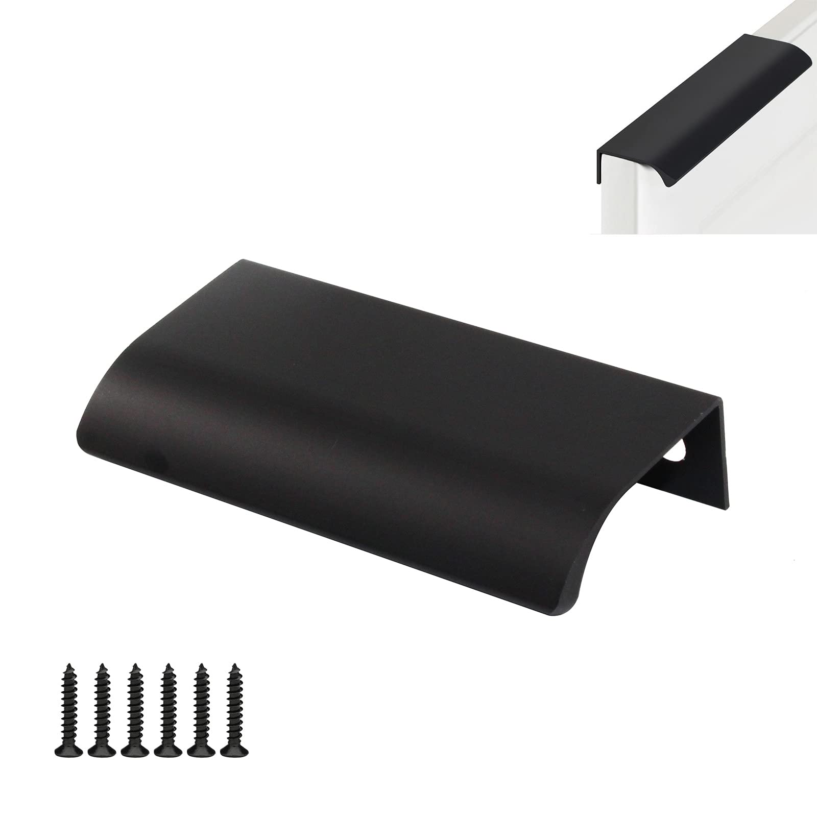 Poignées de placard en alliage d'aluminium noir de 400 mm pour meuble moderne | Lot de 2
