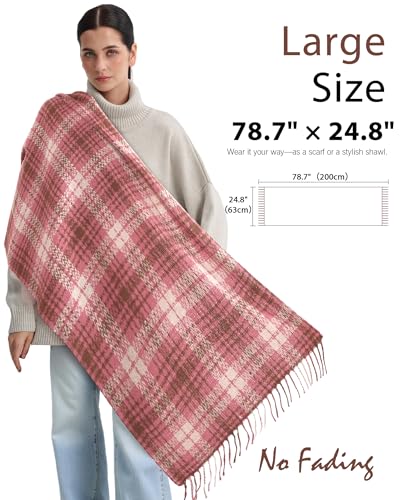 DOFOWORK Scarf for Women - Winter Womens Scarves for Cold Weather, Soft Tassel Wrap Blanket Scarf4