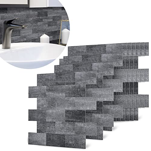 ACXIN 10 Blatt PVC Fliesenaufkleber Küchenrückwand PVC Fliesen Selbstklebend Wandfliesen Selbstklebend Klebefliesen für Bad, Küche, Badezimmer, Waschtisch (34,3 x 29cm, Holztarnung)