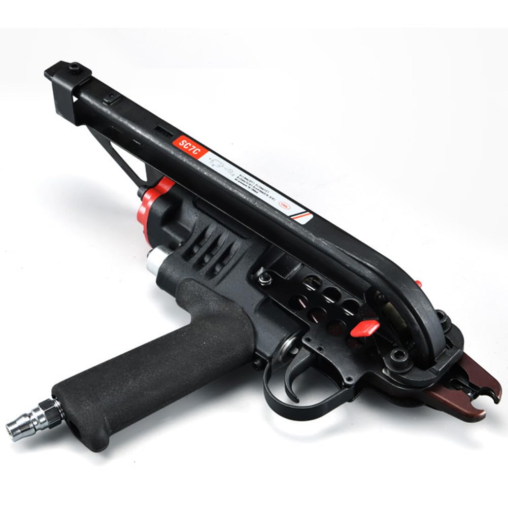 Kit de alicates de anillo de cerdo, pistola automática neumática tipo C, compatible con grapas de anillo de cerdo de 3,2 a 10 mm de diámetro de cierre para vallas y jaulas