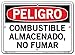 VESTIL DANGER SIGN SI-D-17-B-AL-040-S ALUMINUM .040" overall size 12.5"W x 9.5"H Fuel Storage No Smoking COMBUSTIBLE ALMACENADO, NO FUMAR