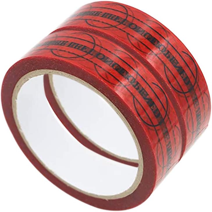 Tamper Evident Security Tape Resistant Safety Stickers Labels Seals Prevent Opened Void Tape Legend โMarks Will Be Left Once Openedโ (2.5cm x 55yds 2 volumes)