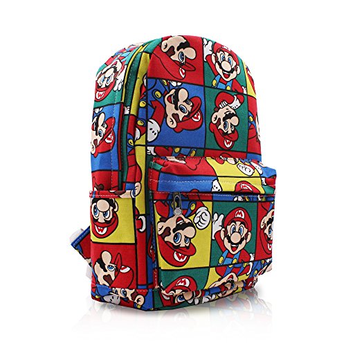Finex Mochila casual Star Mario Bros Canvas com compartimento de armazenamento para laptop de 15 pol