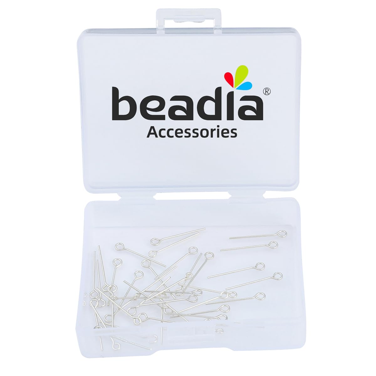 BEADIA 925 Sterling Silver Open Eye Pins 0.5x15mm 40pcs for Jewelry Making Findings