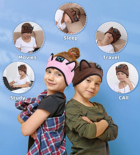 Kidsband Kids Headphones, Bluetooth Headphones Adjustable Headband For Kids,Wireless And Wired Playback 3.5 Mm Jack For School,Cat Ear Headset For Girls Boys,Kindle Tablet Cellphones Airplane Travel #TOP3